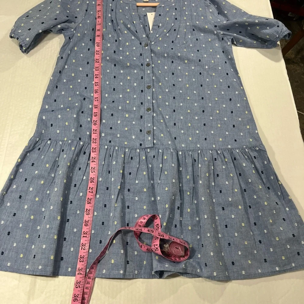LOFT CLIP CHAMBRAY TIERED SWING DRESS NEW WITH TAG (a310) - Picture 4 of 14